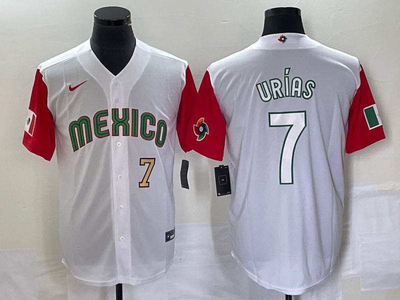 Men 2023 World Cub Mexico #7 Urias White white Nike MLB Jersey5
